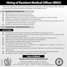 Principal Medical Officer Job Pakistan 2024 